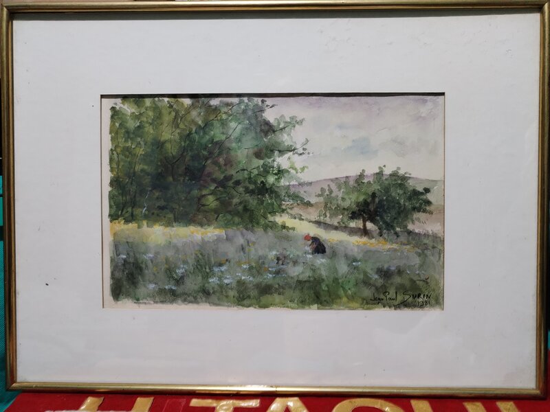 Acuarela franceza semnata Jean Paul Surin, anul 1981